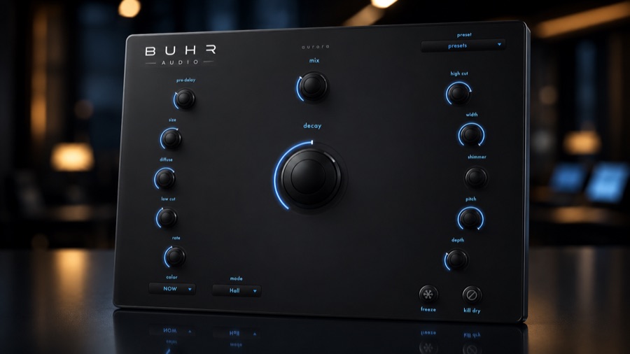 Aurora — free shimmer and vintage algorithmic reverb plugin