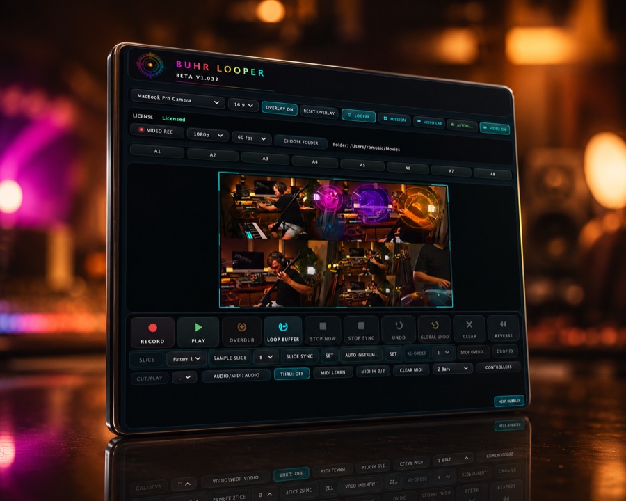 Buhr Looper plugin interface on tablet